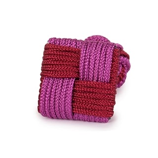 SQUARE SILK KNOT CUFFLINKS PINK AND RED  COLOR