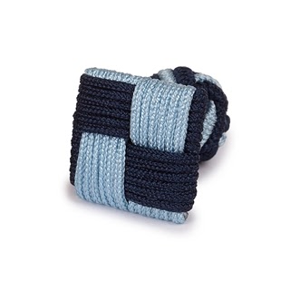 SQUARE SILK KNOT CUFFLINKS BLUE AND SKY BLUE COLORS