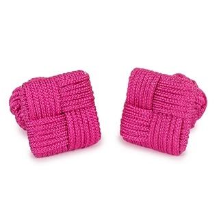 SQUARE SILK KNOT CUFFLINKS PINK COLOR