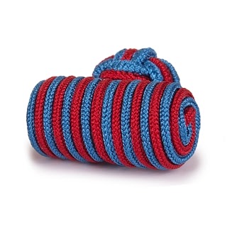 BARREL SILK KNOT CUFFLINKS RED AND BLUE COLOR