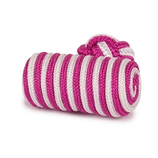 BARREL SILK KNOT CUFFLINKS PINK AND WHITE COLOR