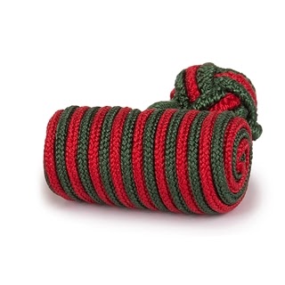 BARREL SILK KNOT CUFFLINKS GREEN AND RED COLOR