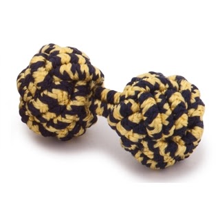 RAYON KNOT CUFFLINKS YELOW AND BLUE COLORS