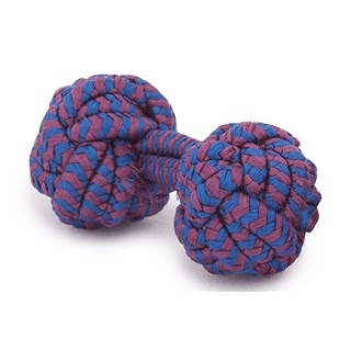 BOUTONS DE MANCHETTE PASSEMENTERIE RONDS COULEURS BLEU ET BURDEAUX