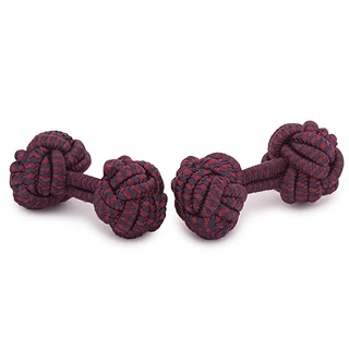 RAYON KNOT CUFFLINKS BLUE AND BURGUNDY COLORS