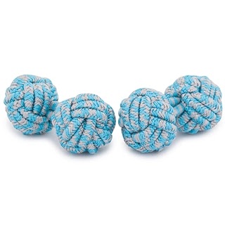 RAYON KNOT CUFFLINKS BLUE AND WHITE COLORS