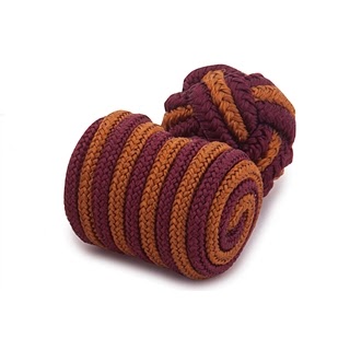 BARREL SILK KNOT CUFFLINKS BROWN AND BORDEAUX COLORS