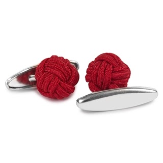 SILK KNOT CUFFLINKS RED COLOR