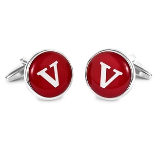 CUFFLINKS FEATURING A LETTER V