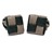 296 · Square silk knot cufflinks · Beige And Dark green · 4.90€