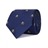 CBT-25581-15 · Cravate en soie bleue avec petites têtes de mort · Bleu et Jaune · 39,90€
