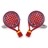 F039-10N · Boutons de manchette raquette paddle rouge · Rouge · 23,90€