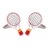 F039-BLN · White paddle racket cufflinks · White · 23.90€