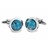 F050-02 · Globe cufflinks · Sky blue · 23.90€