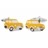 F075-15 · Boutons de manchette voiture mini jaune · Jaune · 17,90€