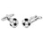 F076-BALON-BL · Boutons de manchette en balle de foot · Blanc · 17,90€