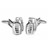 F146-R · Grenade cufflinks · Silver · 19.90€