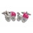 F169-07 · Dark pink baby pram cufflinks · Fucsia · 11.90€