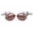 F217-NEW · Boutons de manchette balon rugby · Marron et Argenté · 23,90€