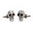 F236-N · Dark silver skull cufflinks · Black · 19.90€