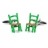 F256-04 · Gemelos silla mimbre verde · Verde y Marrón · 19,90€