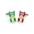 F256 · Boutons de manchette chaise osier · Vert et Rouge · 19,90€