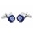 F308-11 · Boutons de manchette boule billard 11 · Bleu et Blanc · 19,90€