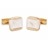 P-107G-MOP · White stone square cufflinks · Golden And White · 19.90€