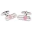 P012-08 · Stone cufflinks · Pink And Silver · 9.90€