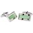 P013-05 · Stone cufflinks · Green And Silver · 9.90€
