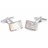 P087-MOP · Stone rectangular cufflinks · White · 17.90€