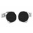 P093-ONYX · Stone round cufflinks · Black · 15.90€