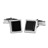 PL55814-PO · Boutons de manchette carrés avec onyx · Noir et Argenté · 104,90€