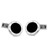 PL56009-PO · Boutons de manchette ronds en argent avec onyx · Noir et Argenté · 104,90€