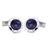 PL56009-PS · Round Silver Cufflinks with Sodalite · Blue And Silver · 84.15€