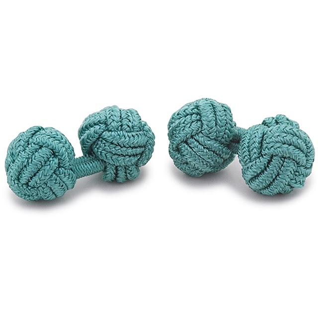 RAYON KNOT CUFFLINKS TURQUOISE COLOR