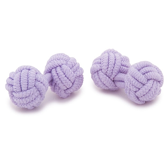 RAYON KNOT CUFFLINKS LAVENDER COLOR