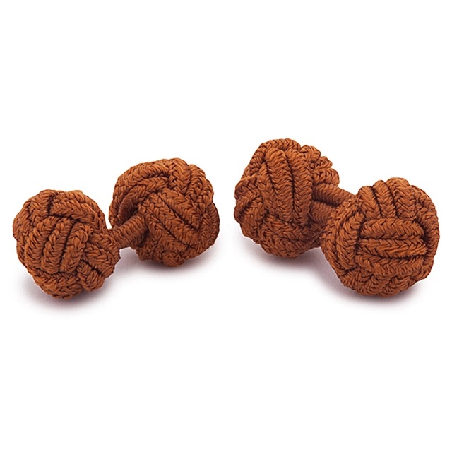 RAYON KNOT CUFFLINKS BROWN COLOR