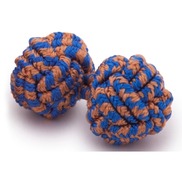 RAYON KNOT CUFFLINKS BROWN AND BLUE COLORS