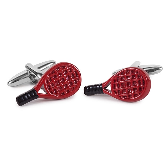 RED PADDLE RACKET CUFFLINKS