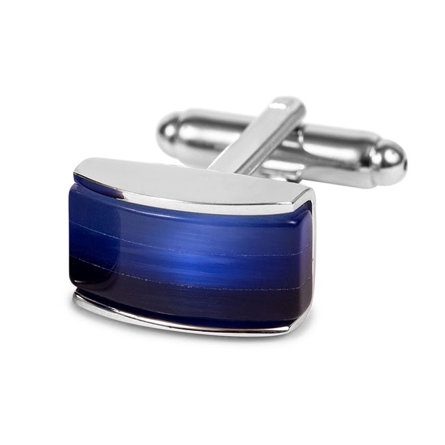 BLUE STONE RECTANGULAR CUFFLINKS